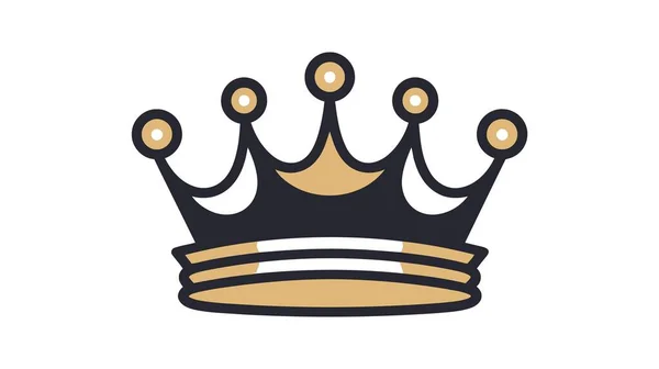 王冠のロゴ アイコン 白を基調としたベクトルイラスト — ストックベクタ