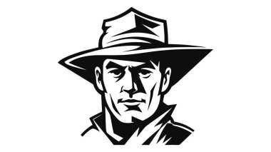 Erkek vektör logosu. İnsan silueti vektör illüstrasyonunun simgesi.