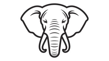Vektör fil logosu. Beyaz arkaplanda fil simgesi.