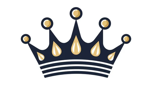 Crown Icon Estilo Plano Moda Aislado Sobre Fondo Blanco Ilustración — Archivo Imágenes Vectoriales