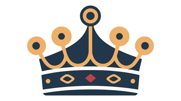 Crown Ikona Moderní Plochý Izolovaných Bílém Pozadí Vektorové Ilustrace — Stockový vektor