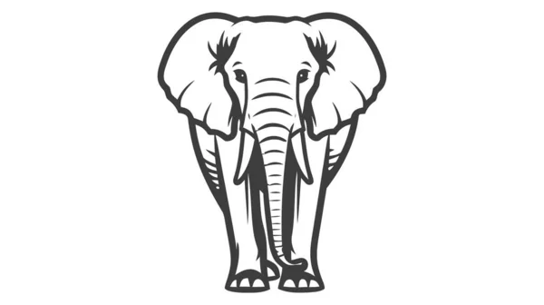 Логотип Векторного Слона Значок Слона Белом Фоне — стоковый вектор