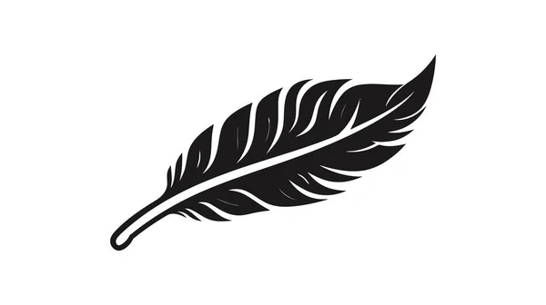 Icône Plume Logo Silhouette Vectorielle Sur Fond Blanc — Image vectorielle