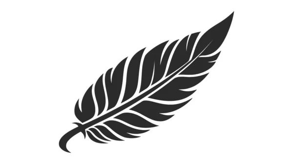 Ikona Piór Logo Wektora Sylwetki Białym Tle — Wektor stockowy