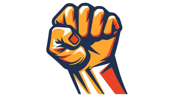 Руки Сжаты Сила Значок Силы Логотип Векторный Кулак Белом Фоне — стоковый вектор