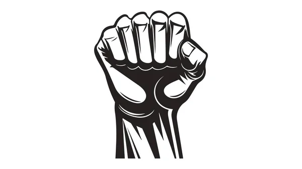 Eller Kenetlenmiş Güç Güç Simgesi Logo Beyaz Arkaplanda Illüstrasyon Oluşturma — Stok Vektör