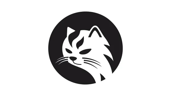 Macska Logó Macska Embléma Vektoros Illusztrációja Fehér Alapon — Stock Vector