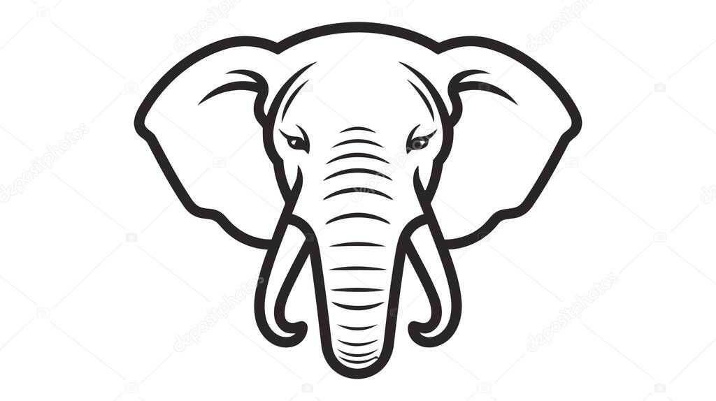 Vector elephant logo. Elephant icon on white background.