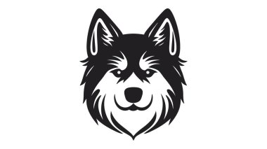 Köpek logosu silueti. Beyaz arkaplanda vektör hayvan simgesi izole edildi.