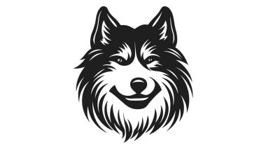 Köpek logosu silueti. Beyaz arkaplanda vektör hayvan simgesi izole edildi.
