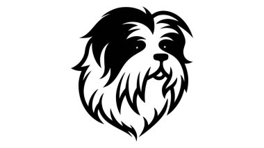 Köpek logosu silueti. Beyaz arkaplanda vektör hayvan simgesi izole edildi.
