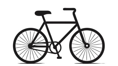 Beyaz arkaplanda bisiklet simgesi. Vektör illüstrasyonu.