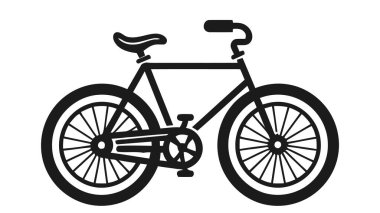 Beyaz arkaplanda bisiklet simgesi. Vektör illüstrasyonu.