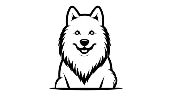 狗的标志轮廓 白色背景上孤立的向量宠物图标 — 图库矢量图片