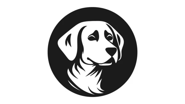 Sílhueta Logotipo Cão Ícone Animal Estimação Vetorial Isolado Fundo Branco — Vetor de Stock