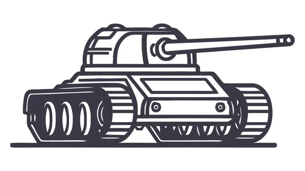 轮廓坦克标志模板 在白色背景上孤立的向量图 — 图库矢量图片