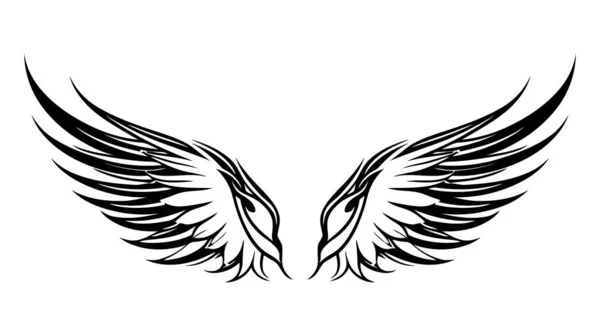 Engelsflügel Vogelflügel Sammlung Cartoon Handgezeichnete Vektorillustration Logo Symbol — Stockvektor