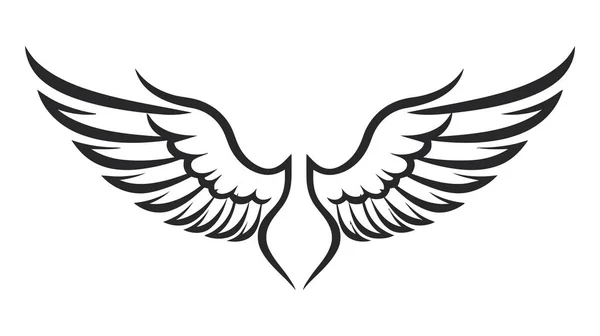 天使の翼 鳥の翼コレクション漫画手描きベクトルイラスト アイコン — ストックベクタ