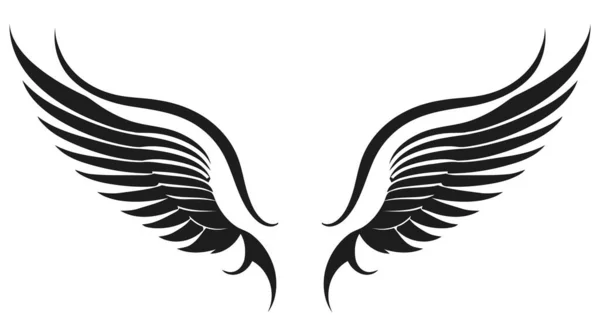 Angel Wings Raccolta Ali Uccello Illustrazione Vettoriale Disegnata Mano Del — Vettoriale Stock