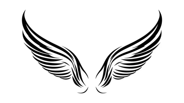 Melek kanatları, kuş kanatları, çizgi film el çizimleri, vektör çizimleri. Logo, simge.