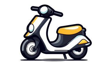 Motosiklet logosu, ikon. Vektör illüstrasyonu beyaz arkaplanda izole edildi