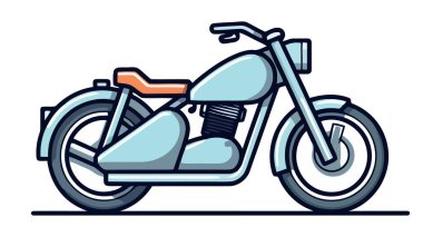 Motosiklet logosu, ikon. Vektör illüstrasyonu beyaz arkaplanda izole edildi