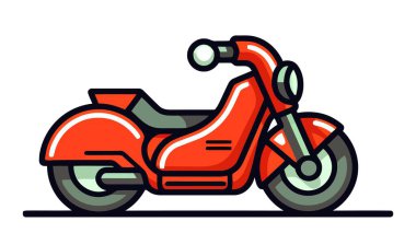 Motosiklet logosu, ikon. Vektör illüstrasyonu beyaz arkaplanda izole edildi