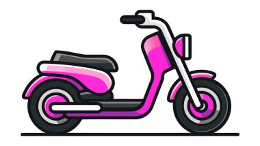 Motosiklet logosu, ikon. Vektör illüstrasyonu beyaz arkaplanda izole edildi