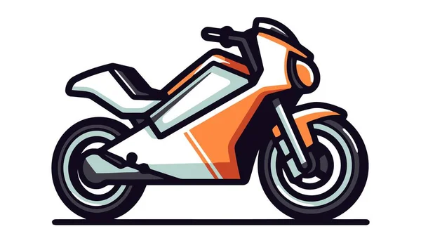 バイクのロゴ アイコン 白を基調としたベクトルイラスト — ストックベクタ