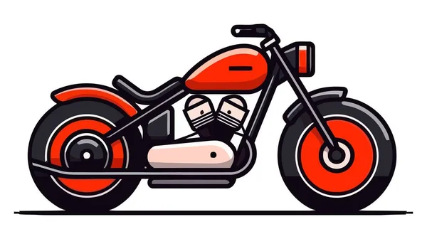Motorcykel Logotyp Ikon Vektor Illustration Isolerad Vit Bakgrund — Stock vektor