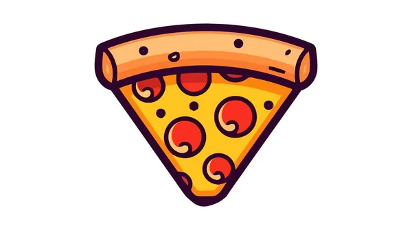 Ilustracja Wektora Pizzy Kawałek Wektora Pizzy Restauracji Kolacji Włoskiego Menu — Wektor stockowy