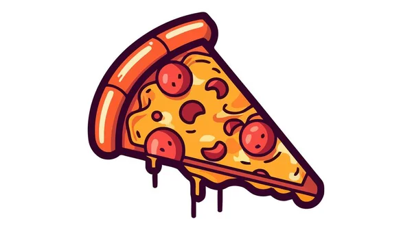 Πίτσα Επίπεδη Διανυσματική Απεικόνιση Διάνυσμα Πίτσας Για Εστιατόριο Δείπνο Και — Διανυσματικό Αρχείο