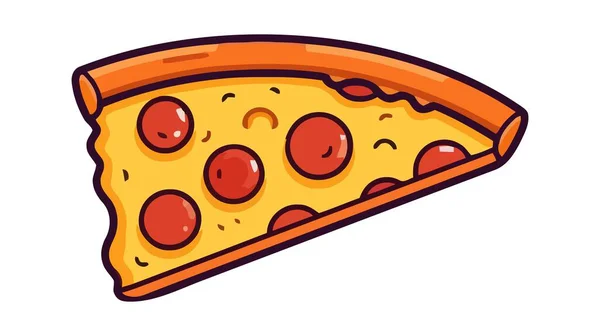 Pizza Ploché Vektorové Ilustrace Řez Pizza Vektoru Pro Restaurace Večeře — Stockový vektor