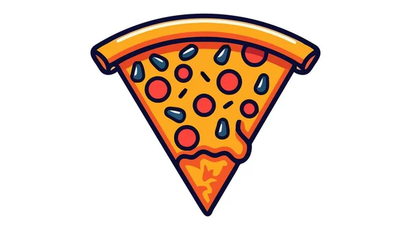 Pizza Ploché Vektorové Ilustrace Řez Pizza Vektoru Pro Restaurace Večeře — Stockový vektor