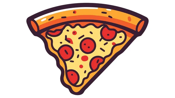Illustrazione Piatta Del Vettore Della Pizza Fetta Pizza Vettore Ristorante — Vettoriale Stock