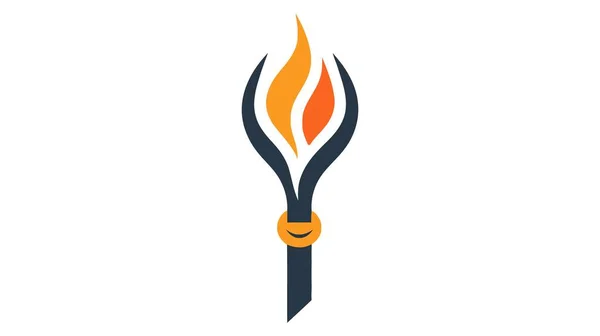 Vector Illustration Torch Icon Isolated White Background Fire Symbol Olympic — Stock Vector