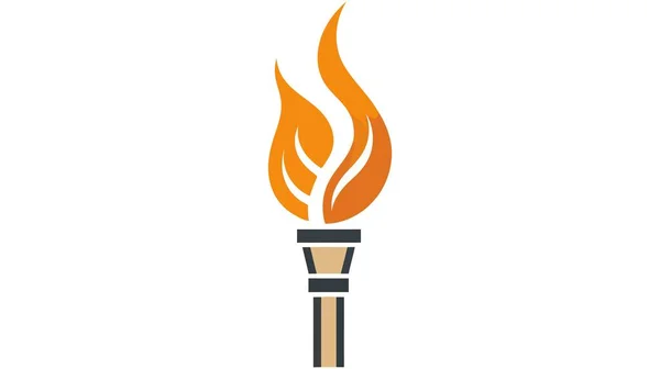 Meşale Simgesinin Vektör Çizimi Beyaz Arkaplanda Izole Edildi Ateşle Olimpiyat — Stok Vektör
