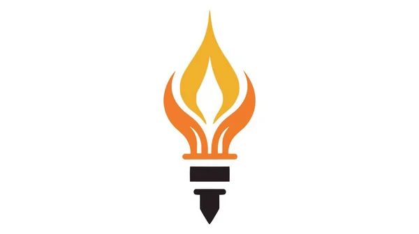 Διανυσματική Απεικόνιση Εικονιδίου Πυρσού Που Απομονώνεται Λευκό Φόντο Φωτιά Σύμβολο — Διανυσματικό Αρχείο