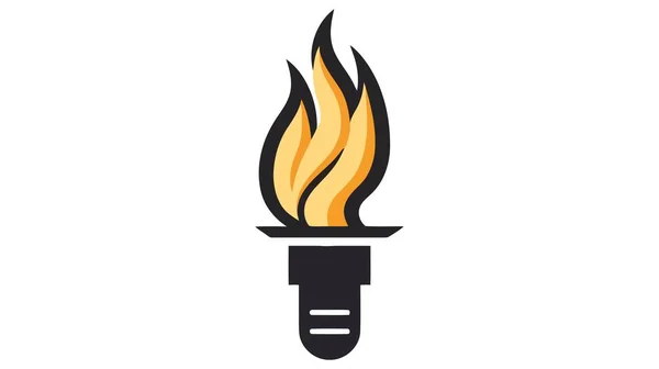 Vector Illustration Torch Icon Isolated White Background Fire Symbol Olympic — Stock Vector