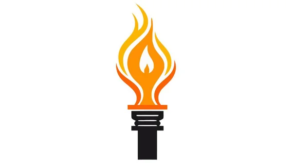 白い背景に描かれたトーチアイコンのベクターイラスト 火事だ オリンピックのシンボル — ストックベクタ