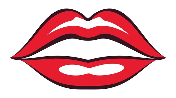 Rode Vrouwelijke Lippen Geïsoleerd Een Witte Achtergrond Vectorillustratie — Stockvector