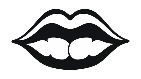 Weibliche Lippen Isoliert Auf Weißem Hintergrund Vektorillustration — Stockvektor