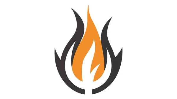 Modern Fire Logo Icon Design Vector Illustration White Background — Stock Vector