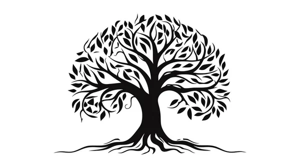 Ağaç vektör simgesi, logo. Beyaz arkaplanda doğa ağaçları vektör illüstrasyon logosu tasarımı.