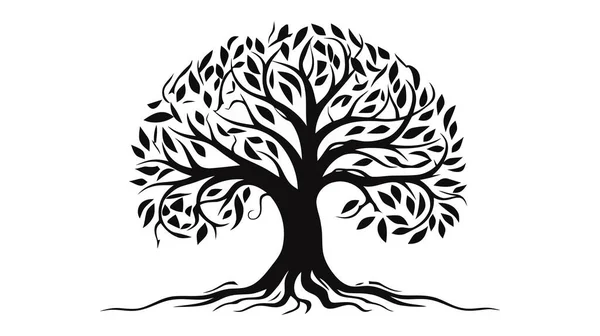 Ağaç vektör simgesi, logo. Beyaz arkaplanda doğa ağaçları vektör illüstrasyon logosu tasarımı.