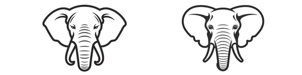 Набор Векторных Логотипов Слонов Значок Слона Белом Фоне — стоковый вектор