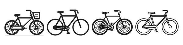 自転車のロゴ アイコンセット 白地にベクトルバイナリをセット — ストックベクタ