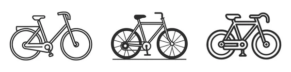 Logo Delle Biciclette Set Icone Bicicletta Vettoriale Impostata Sfondo Bianco — Vettoriale Stock