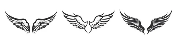 Набор Крыльев Икон Значки Крылья Значки Крыльями Векторная Иллюстрация — стоковый вектор