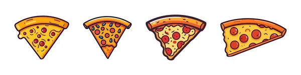 Logotypy Pizzerie Nastaveny Kolekce Různých Logů Plátky Pizzy Nápisy — Stockový vektor